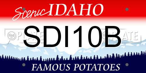 SDI10B Idaho License Plate
