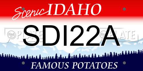 SDI22A Idaho License Plate
