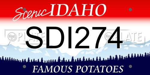 SDI274 Idaho License Plate