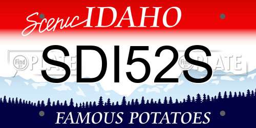 SDI52S Idaho License Plate