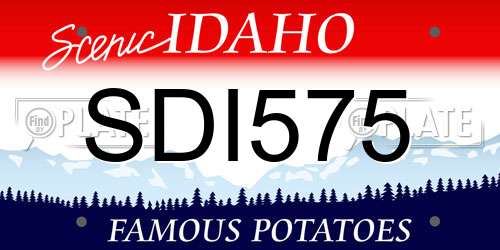 SDI575 Idaho License Plate
