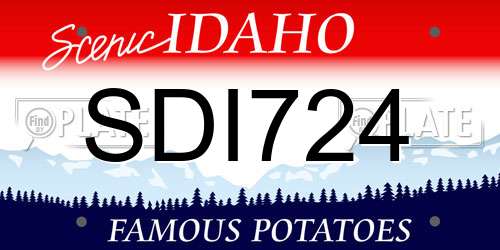 SDI724 Idaho License Plate