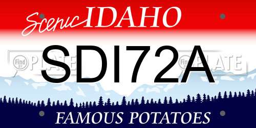 SDI72A Idaho License Plate