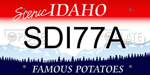 SDI77A Idaho License Plate