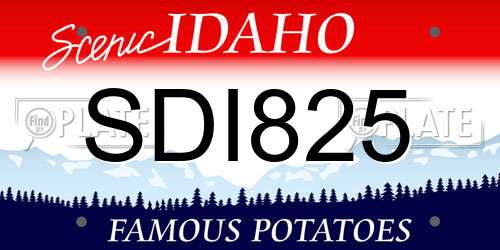 SDI825 Idaho License Plate