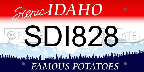 SDI828 Idaho License Plate