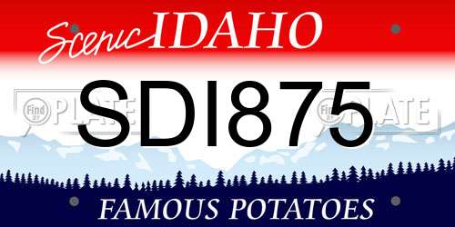 SDI875 Idaho License Plate