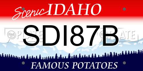 SDI87B Idaho License Plate