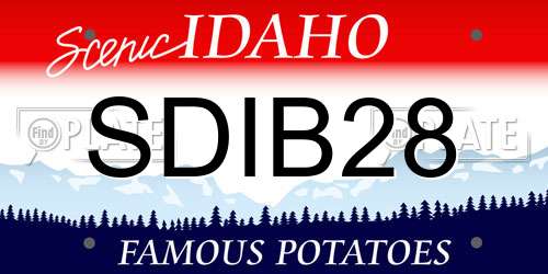 SDIB28 Idaho License Plate