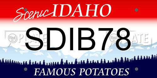 SDIB78 Idaho License Plate