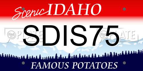 SDIS75 Idaho License Plate