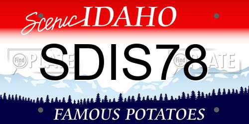 SDIS78 Idaho License Plate