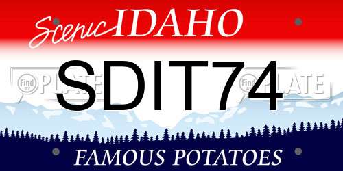 SDIT74 Idaho License Plate
