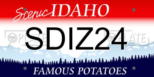 SDIZ24 Idaho License Plate