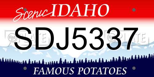 SDJ5337 Idaho License Plate