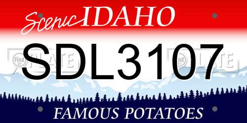 SDL3107 Idaho License Plate