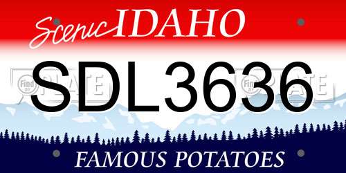 SDL3636 Idaho License Plate