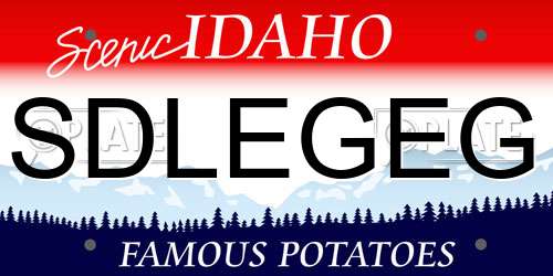 SDLEGEG Idaho License Plate