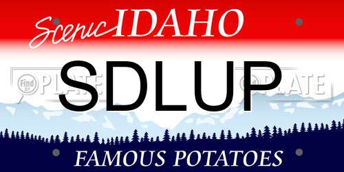 SDLUP Idaho License Plate