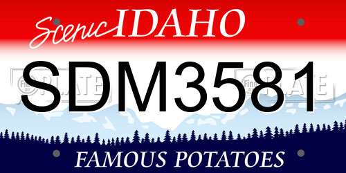 SDM3581 Idaho License Plate