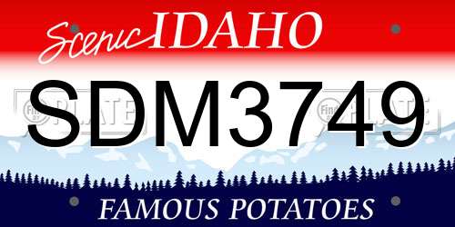 SDM3749 Idaho License Plate