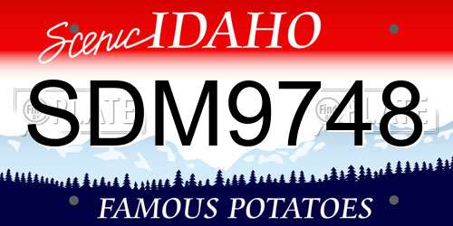 SDM9748 Idaho License Plate