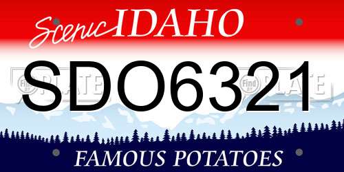 SDO6321 Idaho License Plate