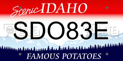 SDO83E Idaho License Plate