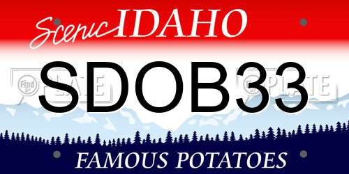 SDOB33 Idaho License Plate