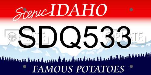 SDQ533 Idaho License Plate