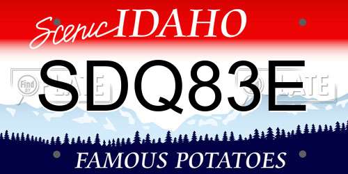 SDQ83E Idaho License Plate