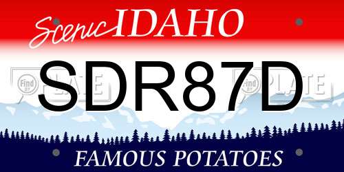 SDR87D Idaho License Plate
