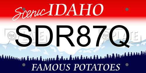 SDR87Q Idaho License Plate
