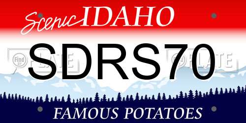 SDRS70 Idaho License Plate