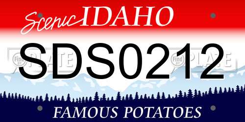 SDS0212 Idaho License Plate