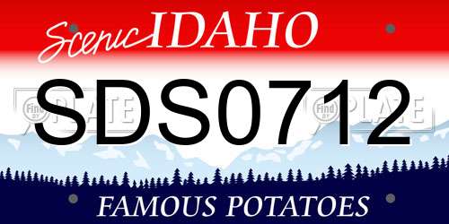 SDS0712 Idaho License Plate