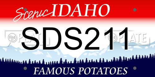 SDS211 Idaho License Plate