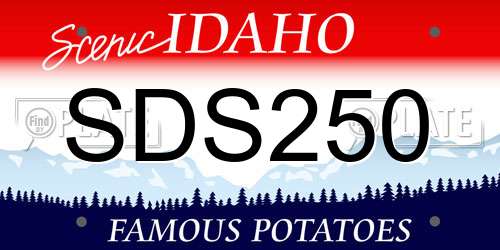 SDS250 Idaho License Plate