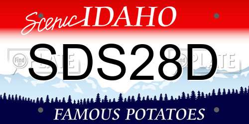 SDS28D Idaho License Plate