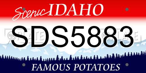 SDS5883 Idaho License Plate