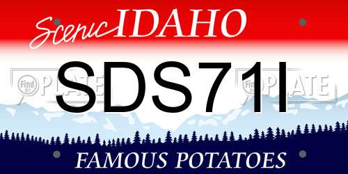 SDS71I Idaho License Plate