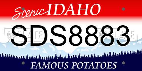 SDS8883 Idaho License Plate