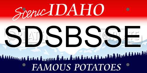 SDSBSSE Idaho License Plate