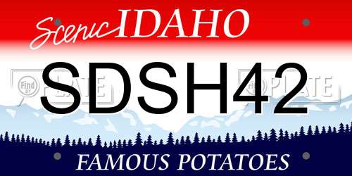 SDSH42 Idaho License Plate