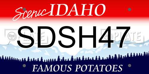 SDSH47 Idaho License Plate