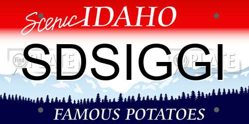 SDSIGGI Idaho License Plate