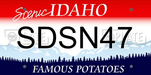 SDSN47 Idaho License Plate