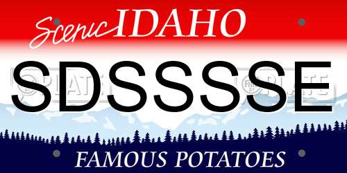 SDSSSSE Idaho License Plate