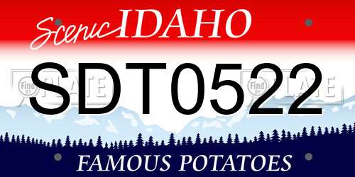 SDT0522 Idaho License Plate
