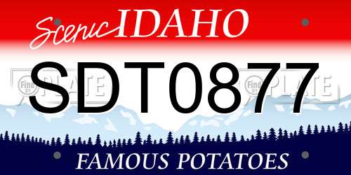 SDT0877 Idaho License Plate